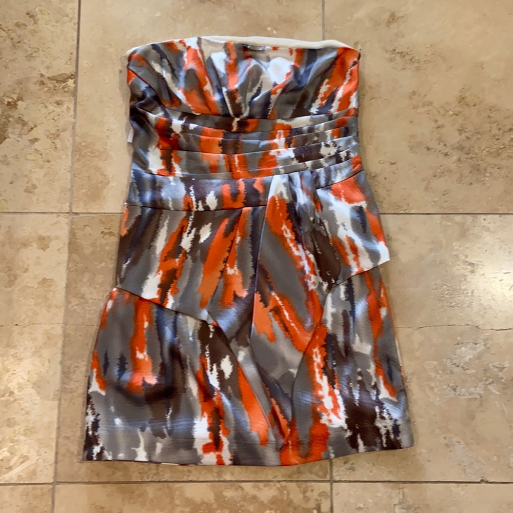 C. Luce Strapless Satin Dress